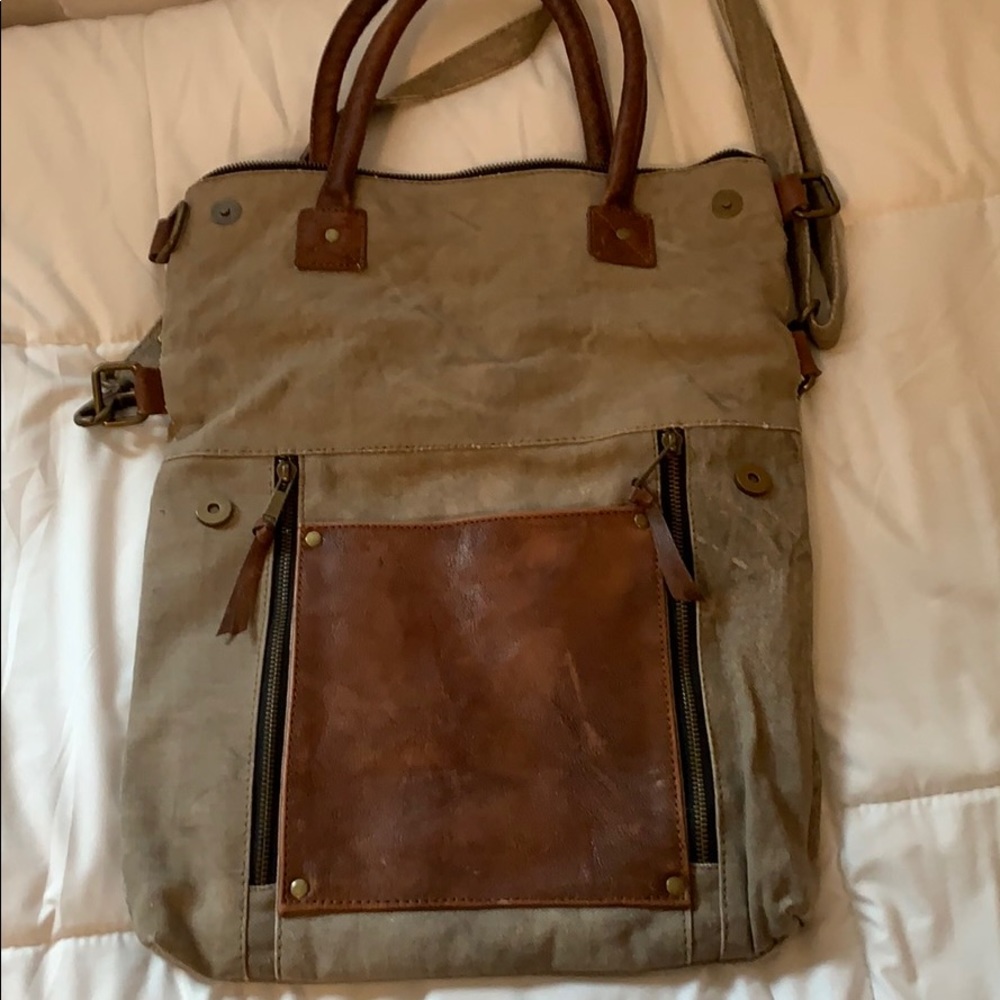 Distressed canvas bag